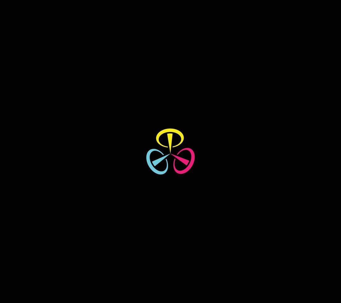 Abstract CMY Trinity Loop Symbol vector