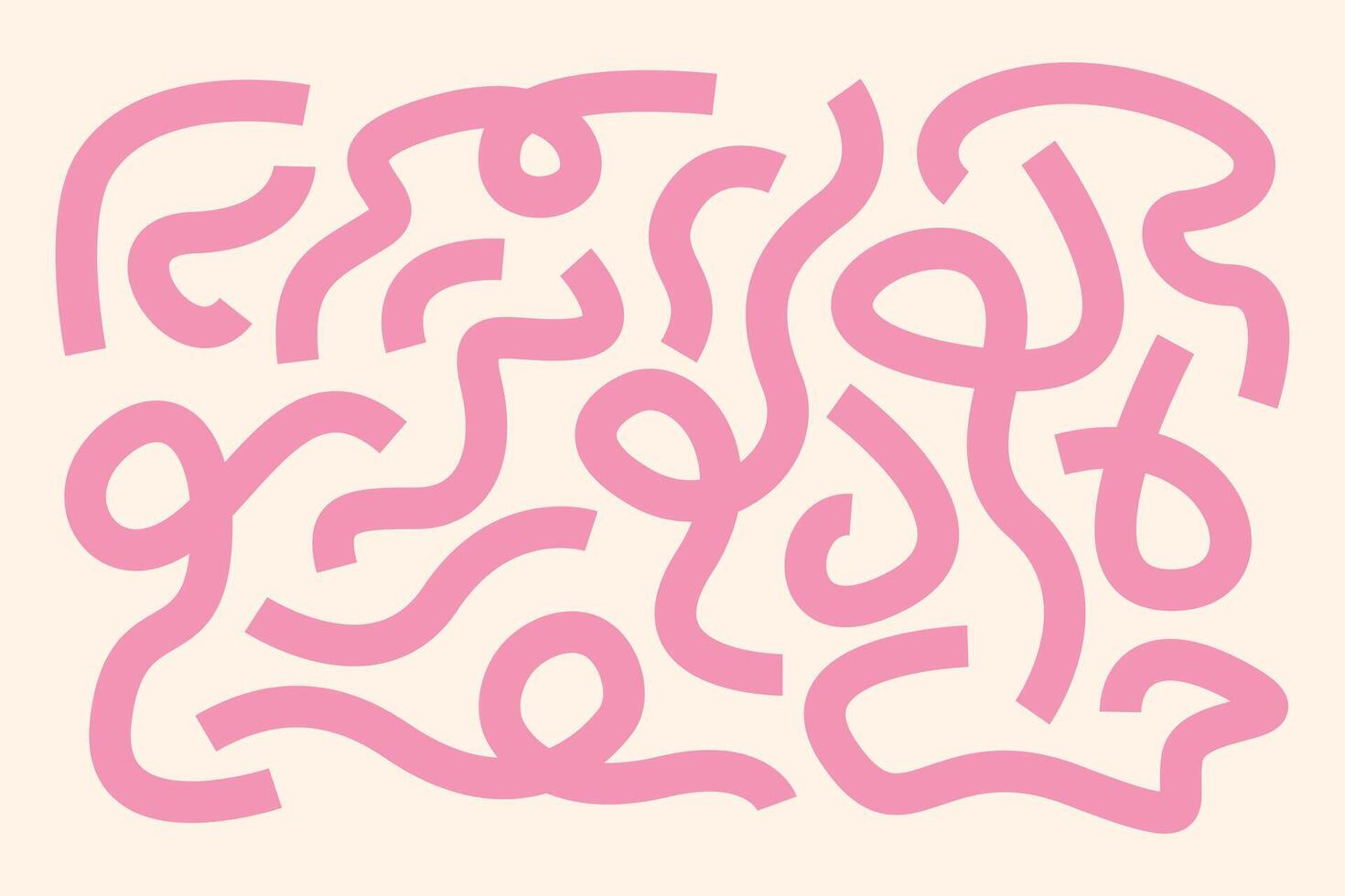 Hand drawn doodle lines. Set of abstract modern geometric curved wavy elements. Use in your designs vector