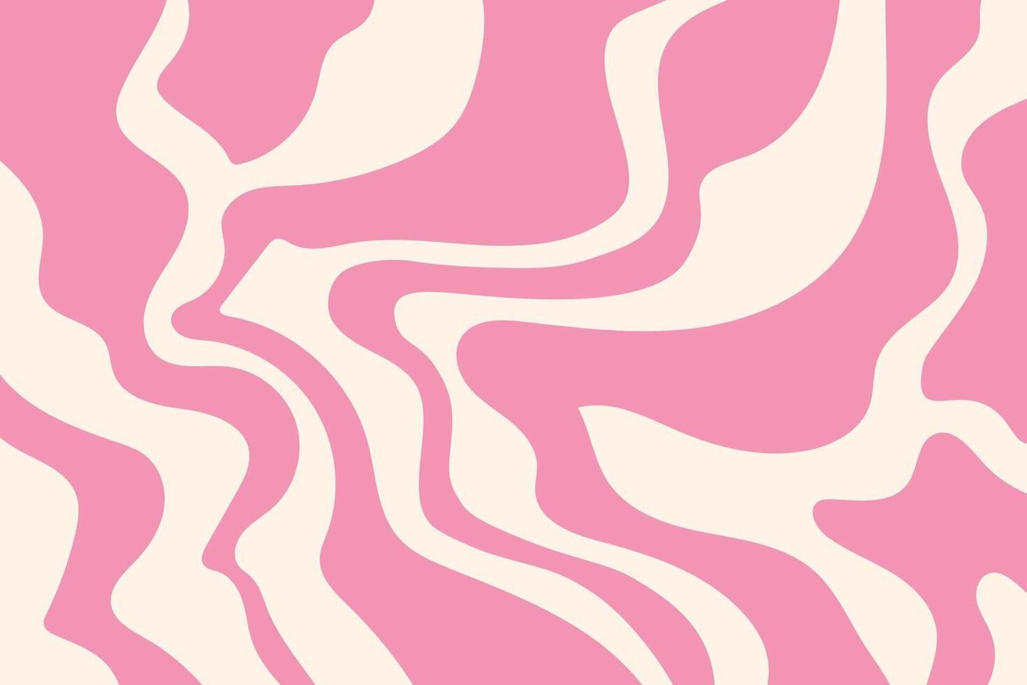 Pink Psychedelic Wavy Background. A retro pink and cream abstract background with flowing wavy lines. Great for 70s-style designs, posters, or fashion elements. vector