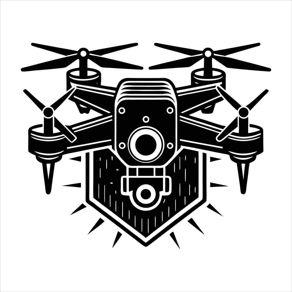 Drone silhouette art and electrical vector