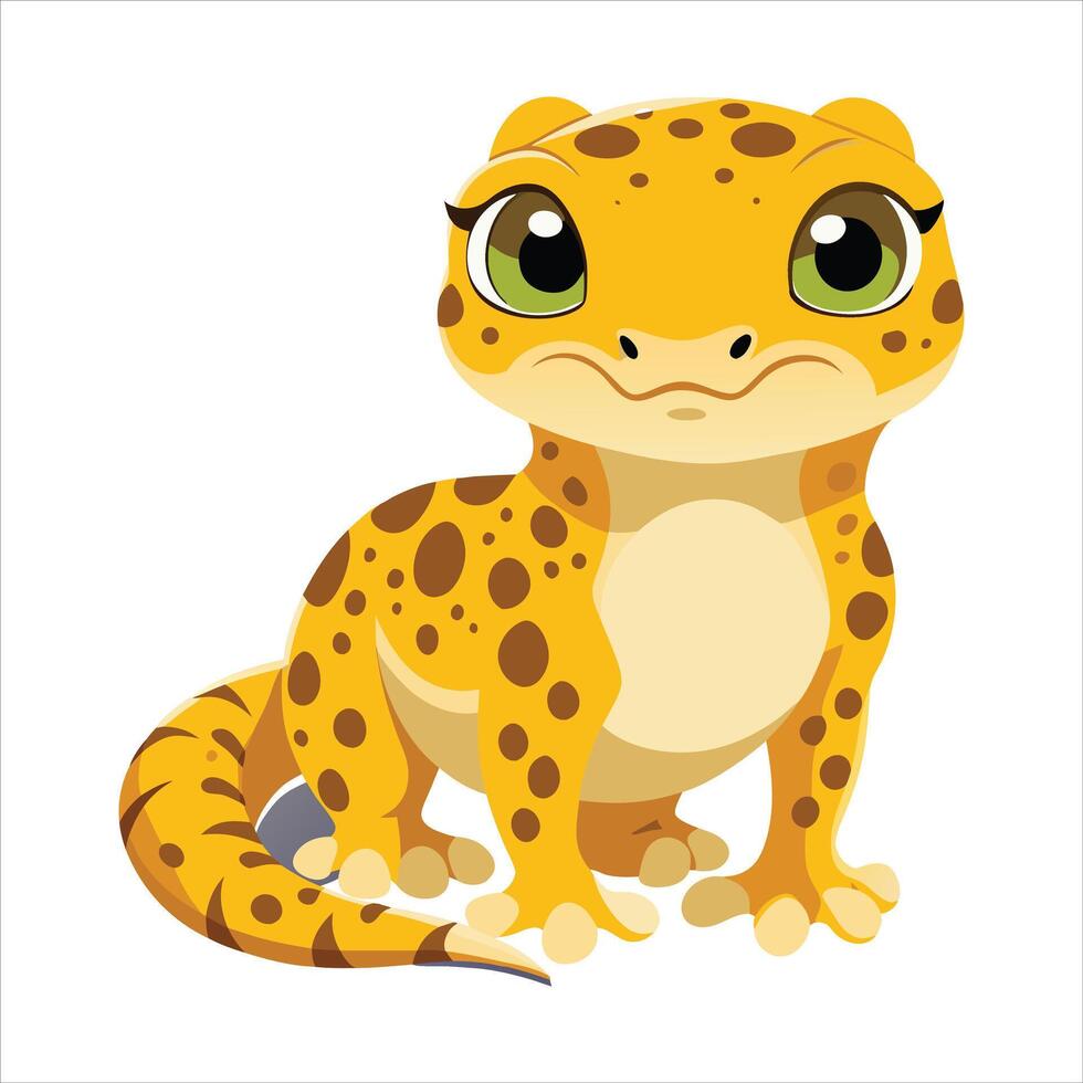 leopard gecko sad vector