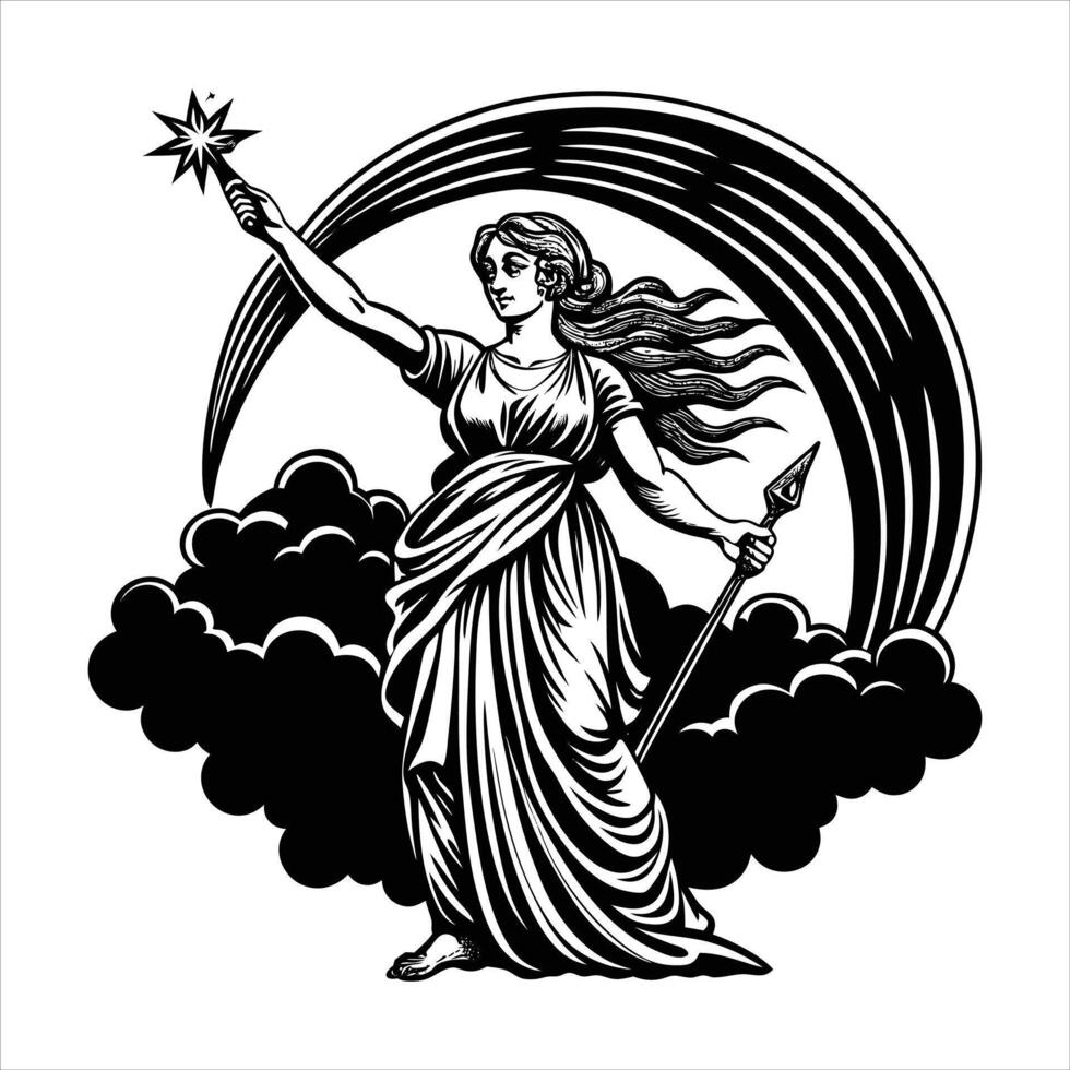 Greek goddess logo design vector