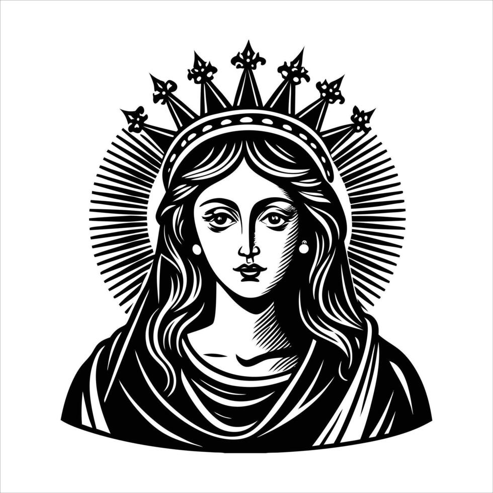 Virgin Mary Sacred and Loving vector