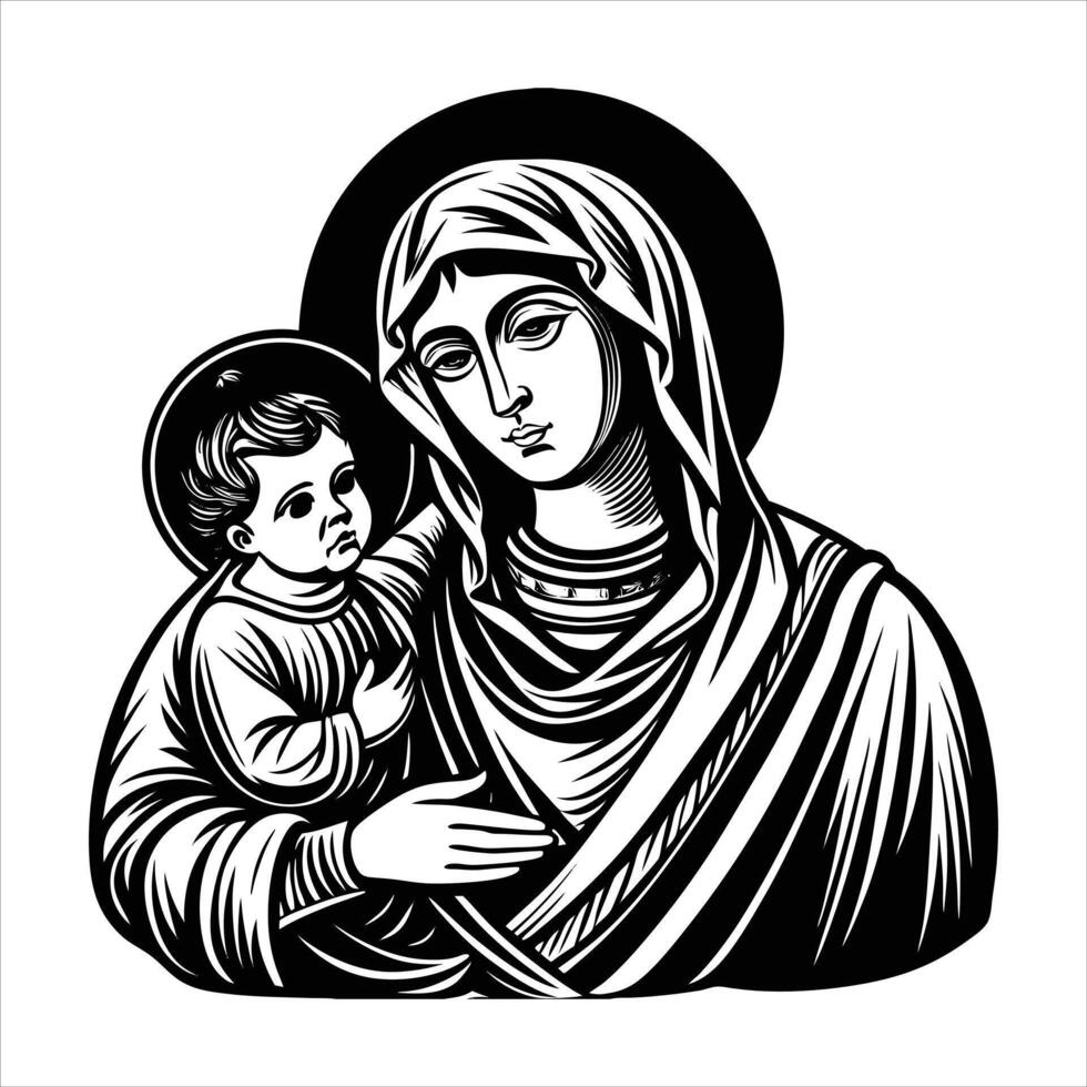 Virgin Mary Child vector