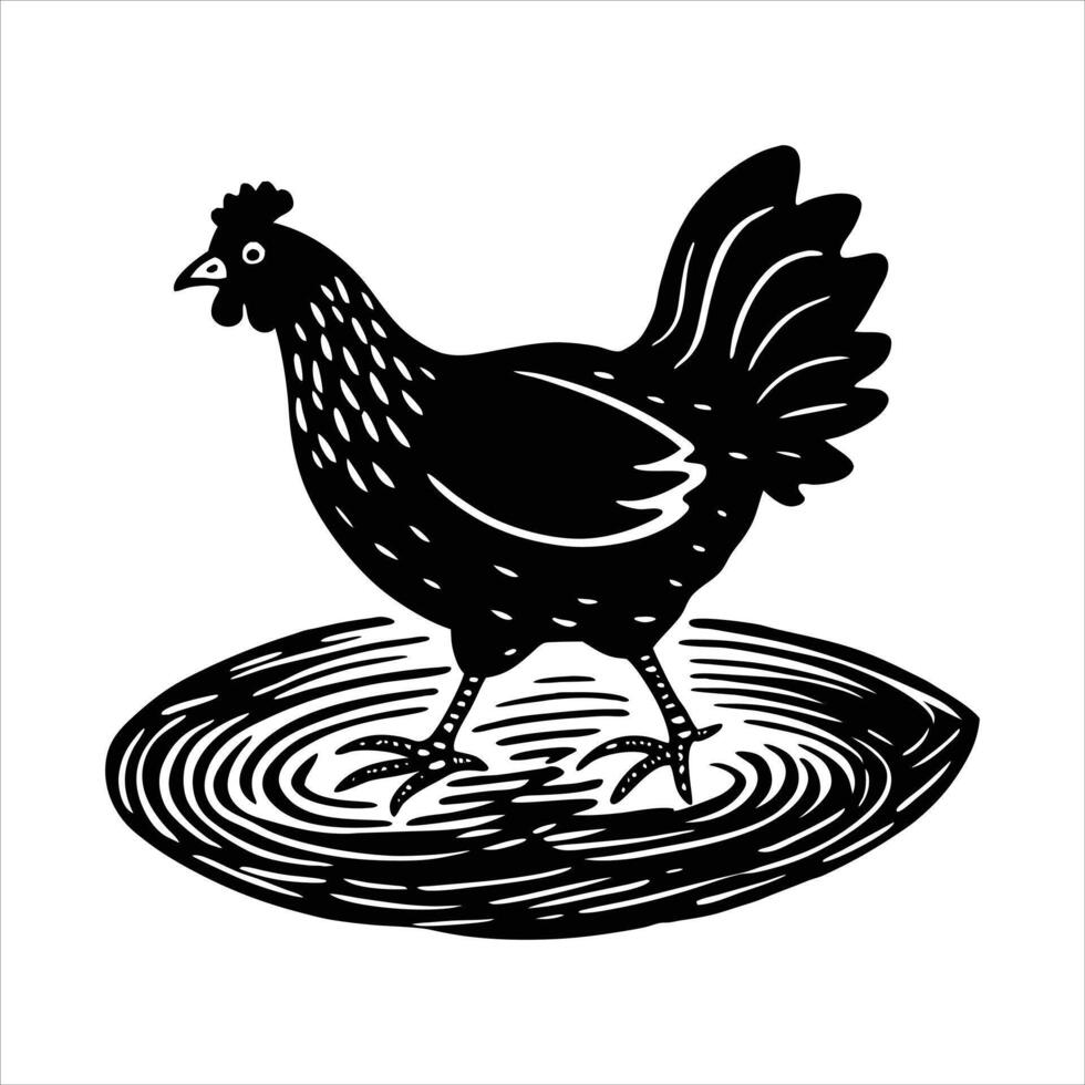 a chicken walking through vector
