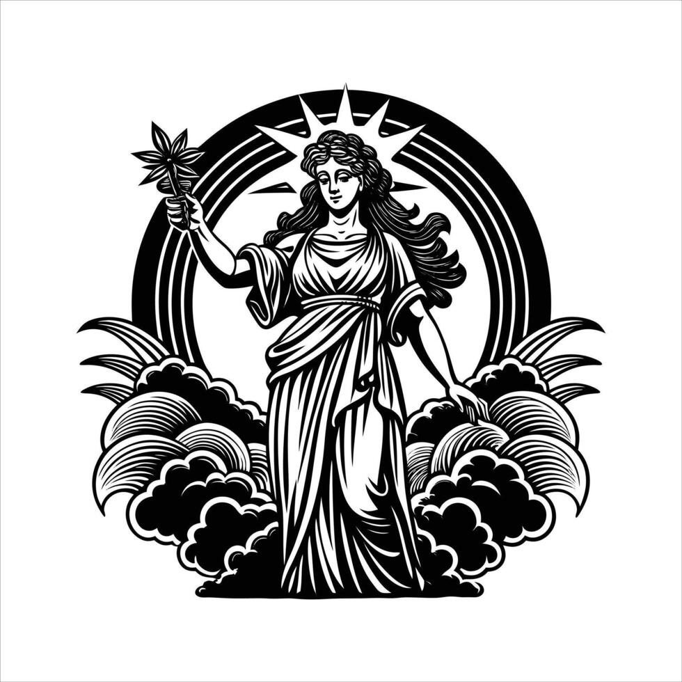 graceful depiction of Goddess Proserpina vector