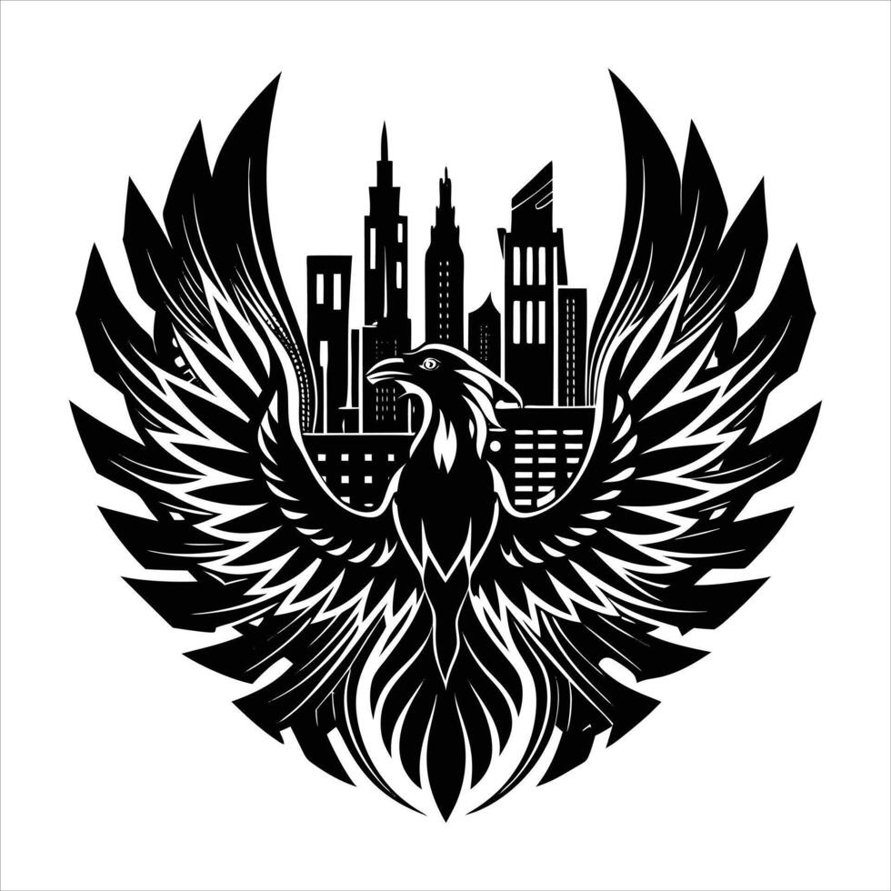 Epic Phoenix Stock Illustration vector