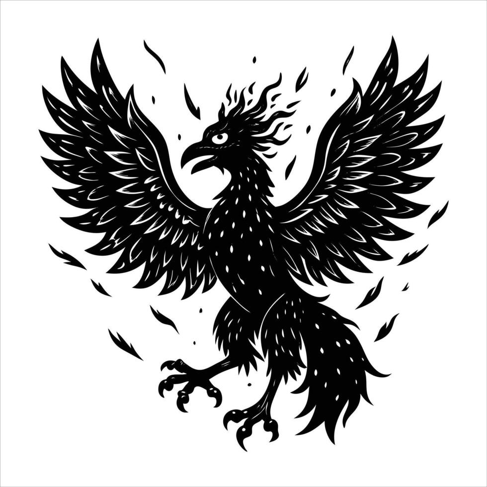cursed phoenix that turns everything vector