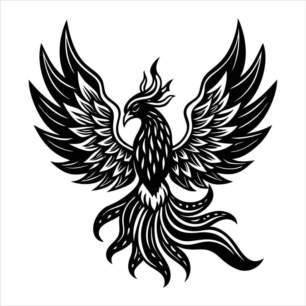 Rainbow Flame Phoenix Stock vector