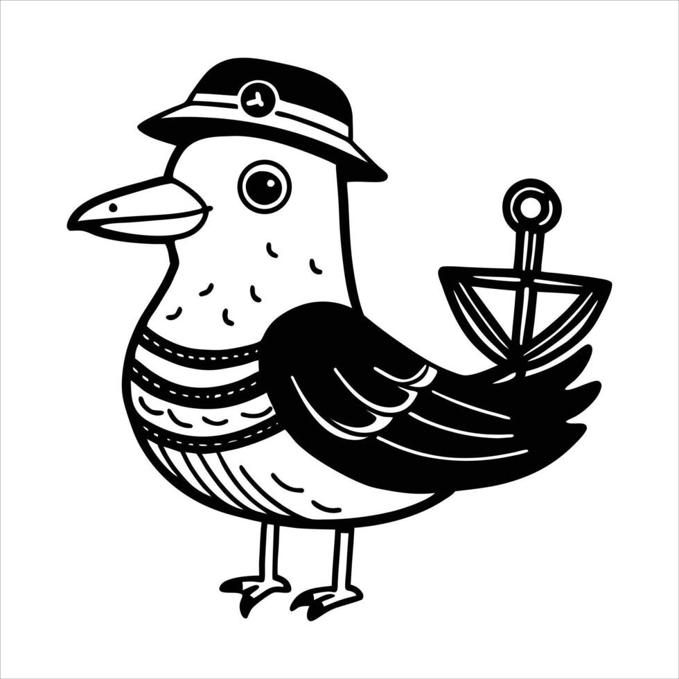 Seagull Captain Stock Illustration vector
