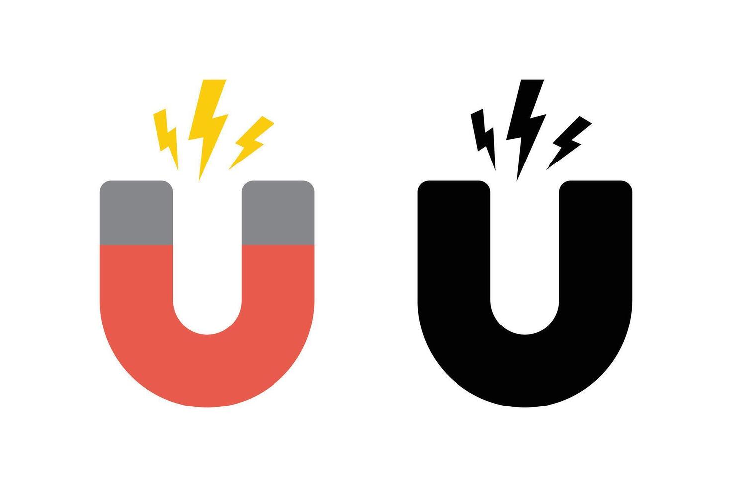 Red Magnet Icons Design, magnet icon , magnetic symbol logo, physics magnet symbol vector