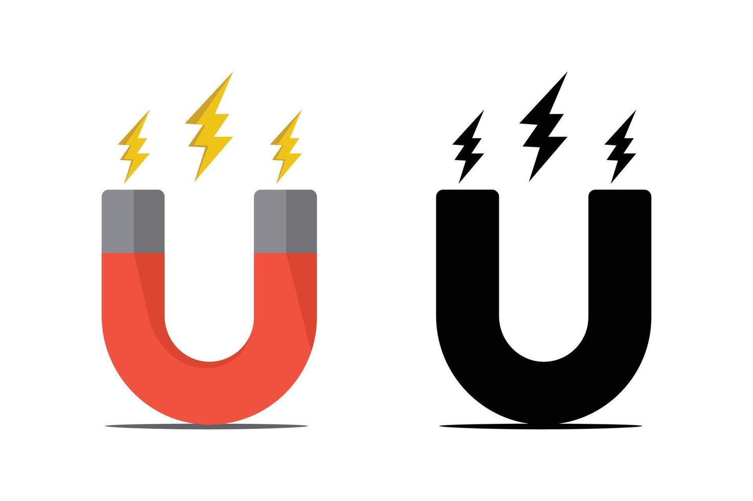 Flat Style Magnet Icon, magnet icon , magnetic symbol logo, physics magnet symbol vector