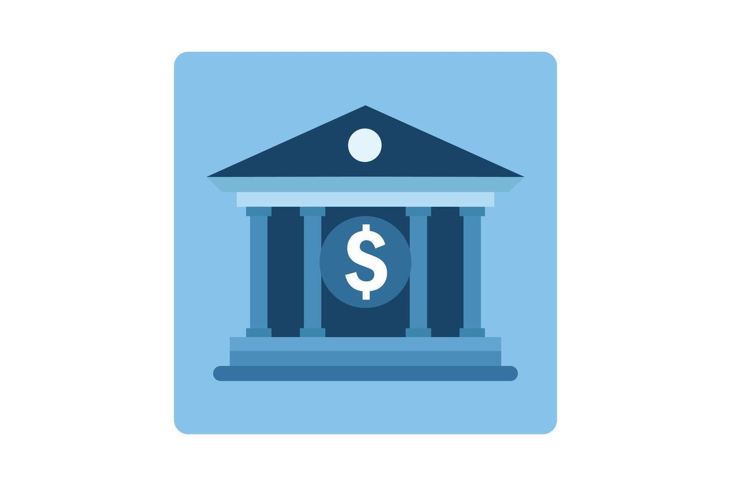 Finance office icon with money symbol building, finance bank building icon, money bank building illustration, bank account icon vector