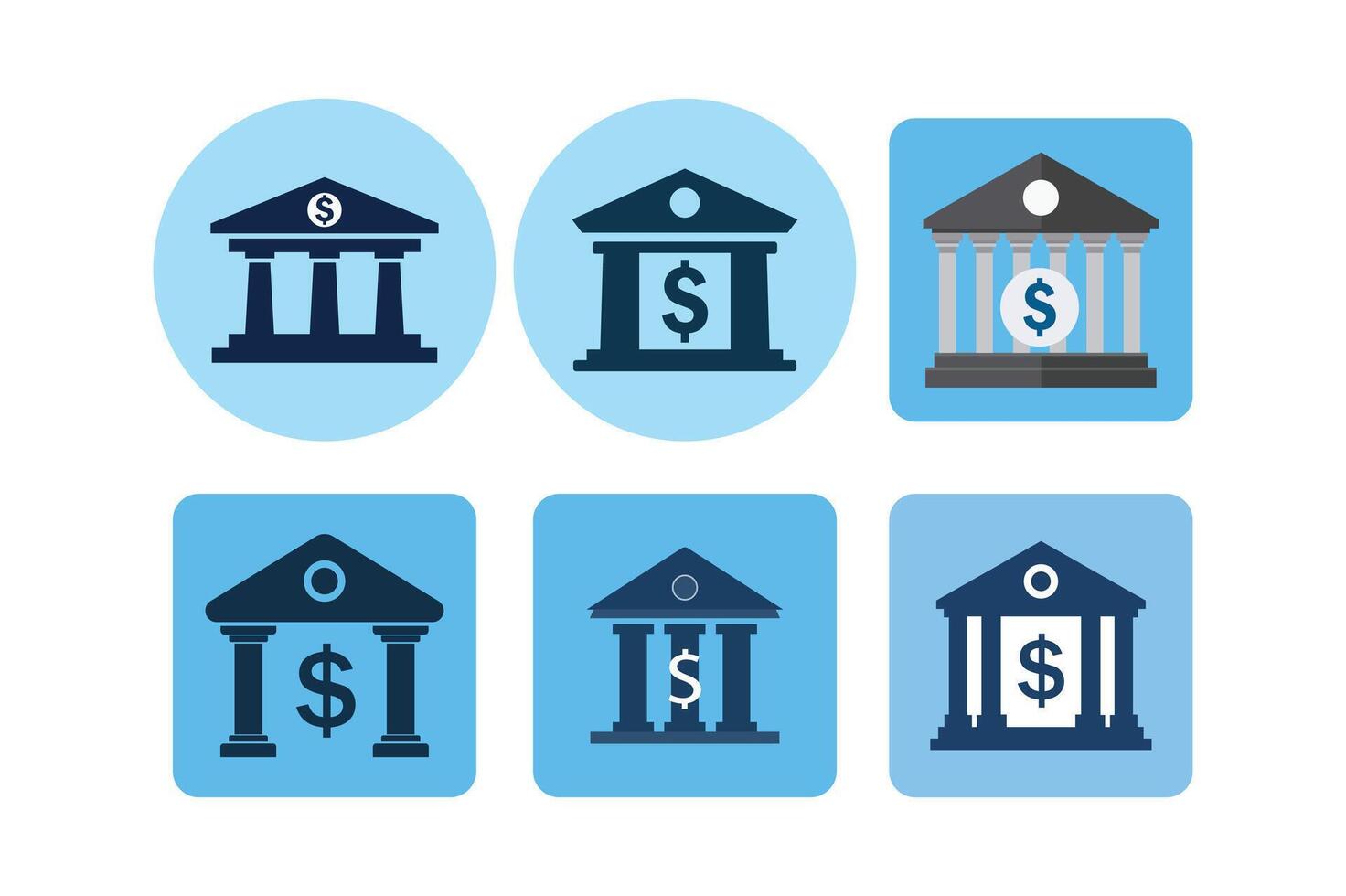 Flat style finance bank building icon Sets, finance bank building icon, money bank building illustration, bank account icon vector