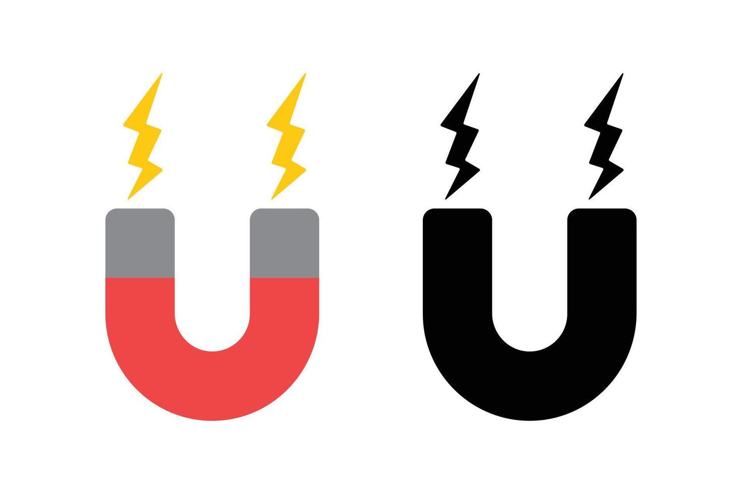 Magnetic Energy Symbol Icon, magnet icon , magnetic symbol logo, physics magnet symbol vector