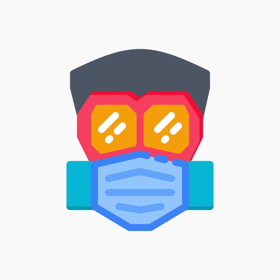 Design Illustration graphic of Safety mask icon with flat style. Suitable for UI, mobile design, web design, etc. vector