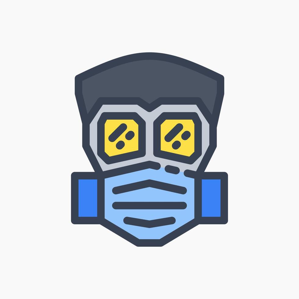 Design Illustration graphic of Safety mask icon with colored line style. Suitable for UI, mobile design, web design, etc. vector
