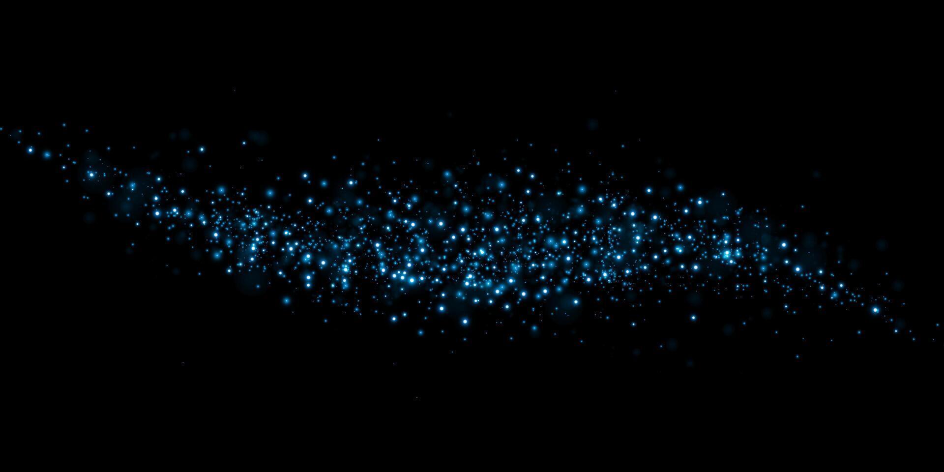 A breathtaking and stunning blue starry background filled with glittering and shimmering particles that dazzle vector