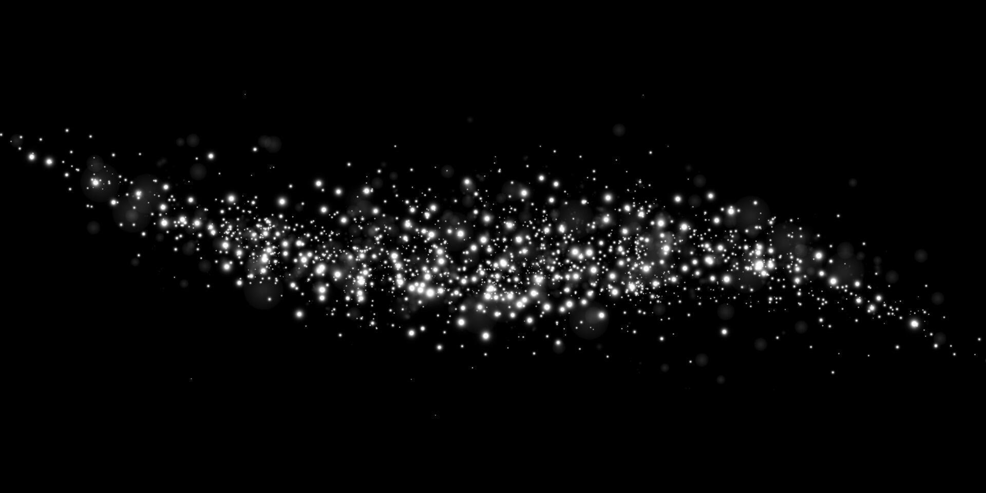 A Stunningly Beautiful Galaxy Illustration Featuring Sparkling Stars Set Against a Deep Black Background vector