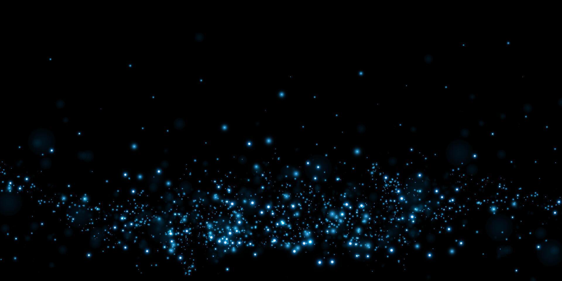 Experience the captivating blue sparkle effect set against a dark background for stunning and mesmerizing visuals vector