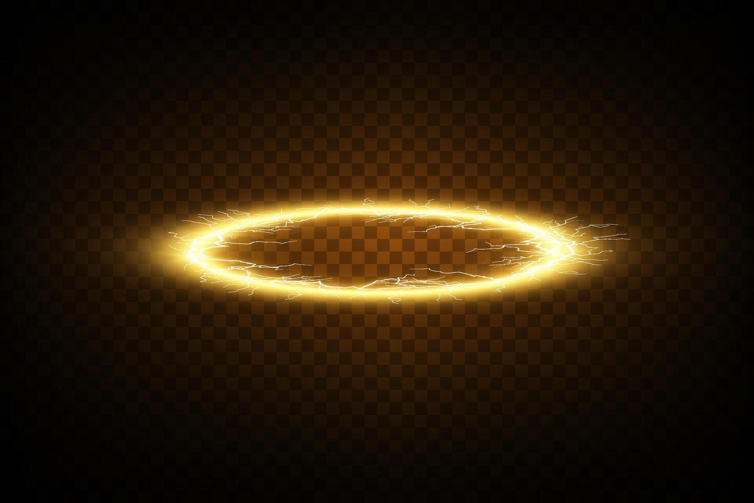 An Intricate Illustration of a Glowing Golden Halo Effect Set Against a Dark Background, Capturing True Artistic Essence vector