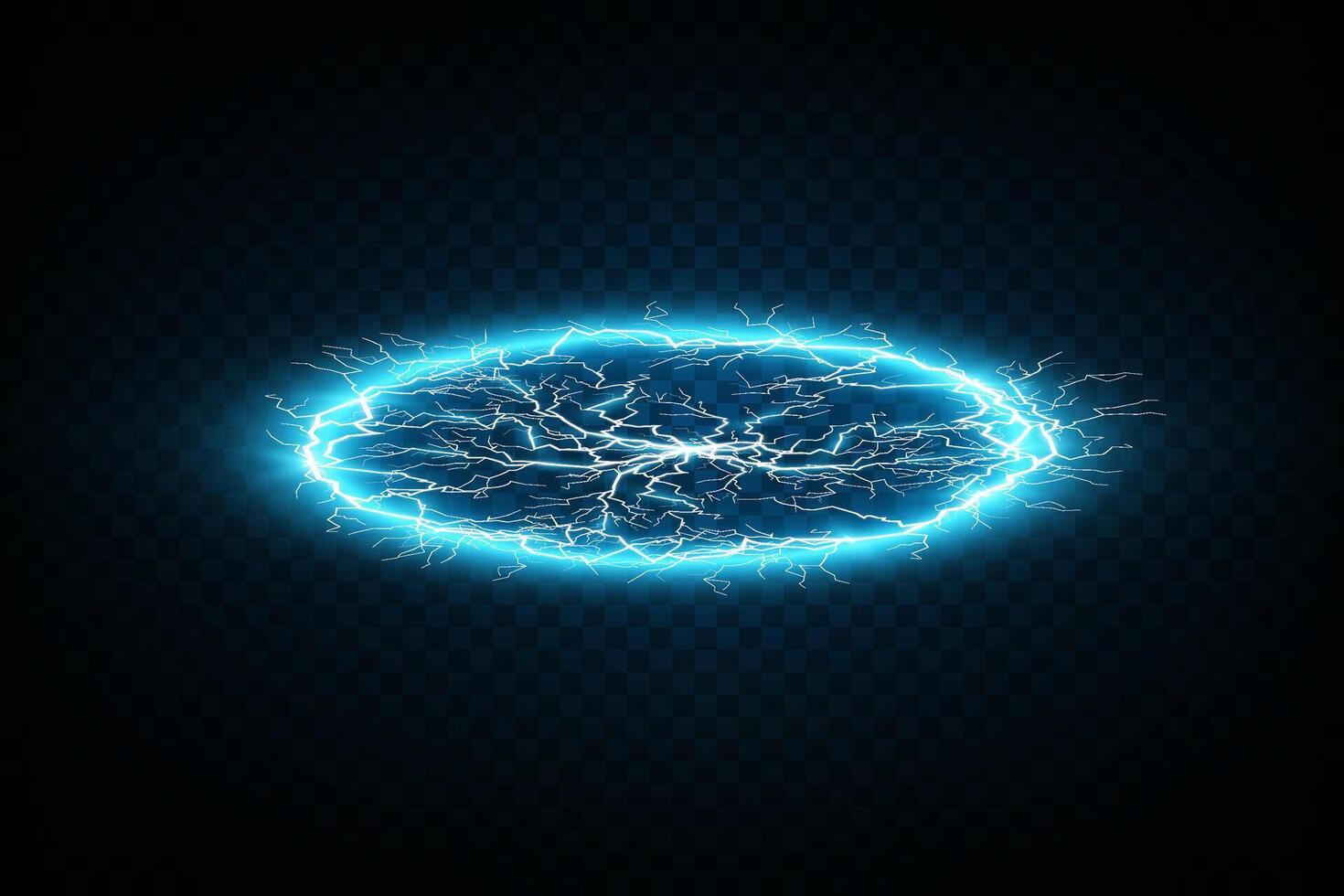 Electric Blue Energy Portal with stunning Lightning Effects, a captivating visual experience for viewers vector