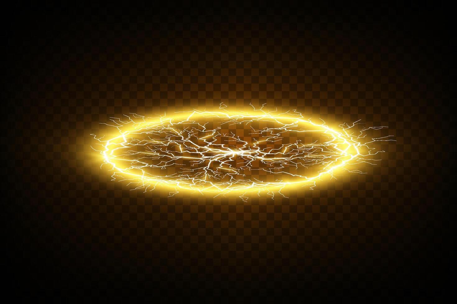 A Stunning Golden Electric Aura Accompanied by Striking Lightning Effects in an Artistic Design and Concept vector