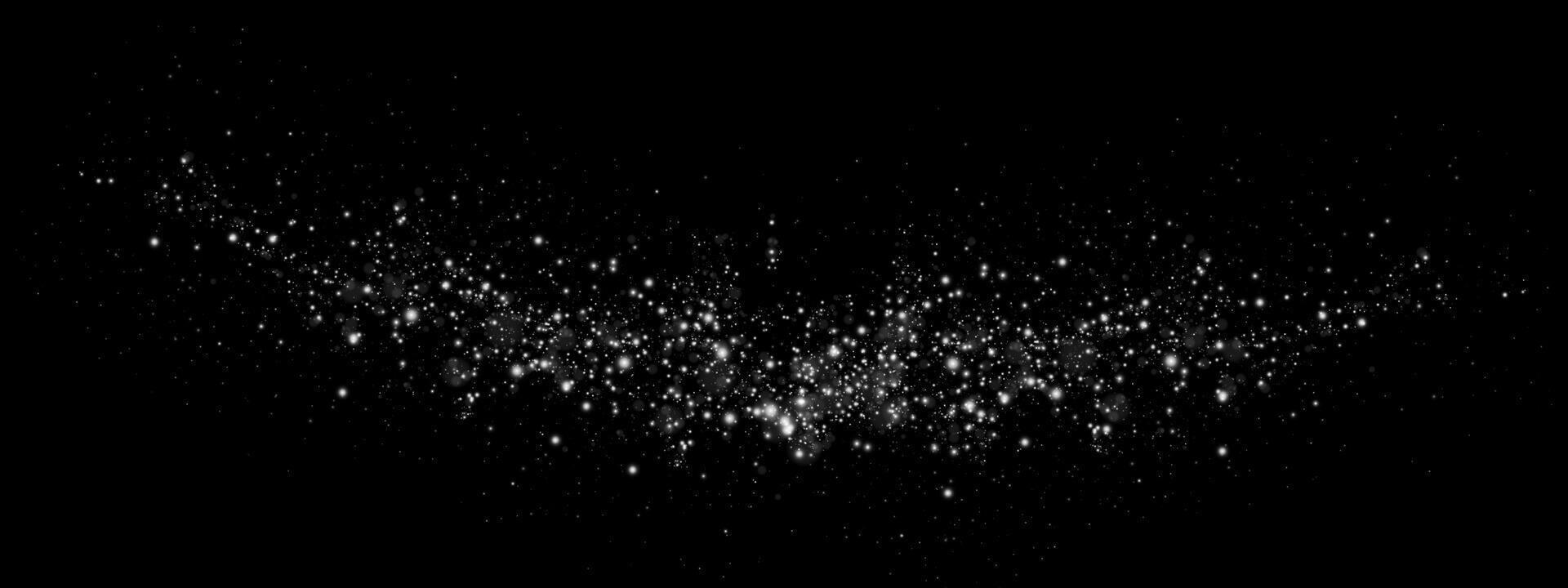 Scattered Sparkles on a Black Background A Stunning Cosmic Glitter Effect for Visual Enjoyment and Artistry vector