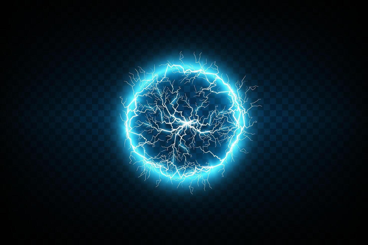 A stunning Electric Blue Plasma Sphere that showcases mesmerizing Lightning Effects in its vibrant atmosphere vector