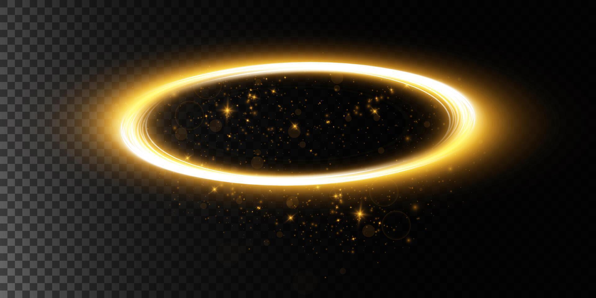 A Shimmering Golden Halo adorned with Sparkles to Create Enchanting Magical Effects for Artistic Purposes vector