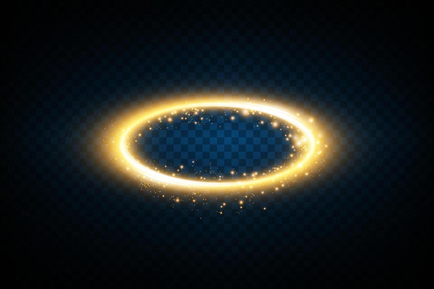 An Elegant Golden Halo adorned with Sparkles set against a Dark Background that enhances its beauty and allure vector