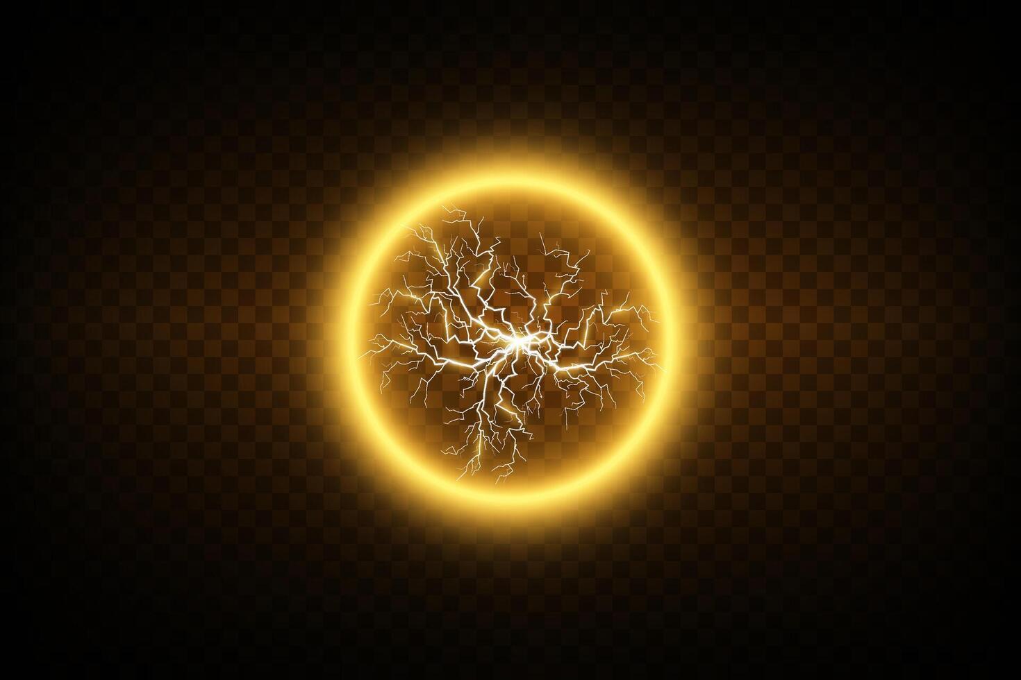 An Electric Energy Sphere combined with a captivating Lightning Bolt Effect, showcasing dynamic artwork vector
