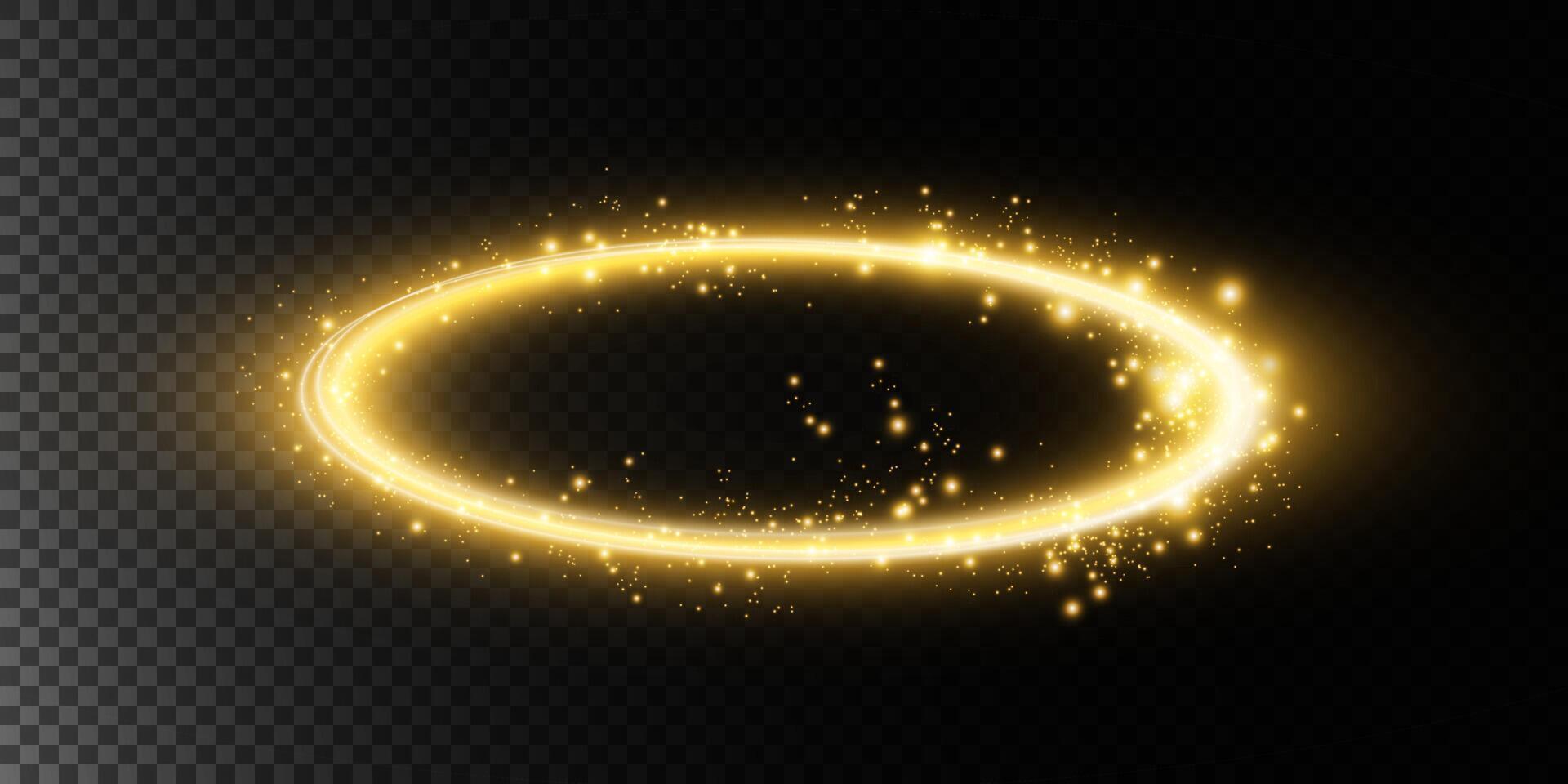 A Shimmering Golden Circle Enhanced with Sparkles and Glowing Effects that Captures Attention and Imagination vector
