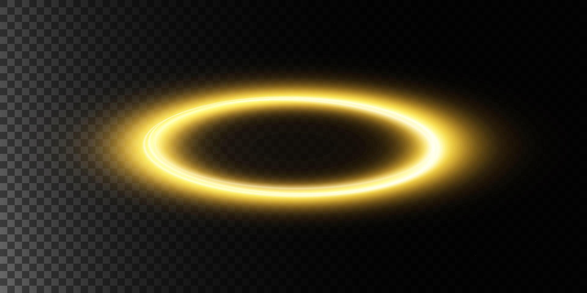 A Glowing Yellow Halo Positioned Beautifully Against a Dark Background Creates a Striking Visual Experience vector