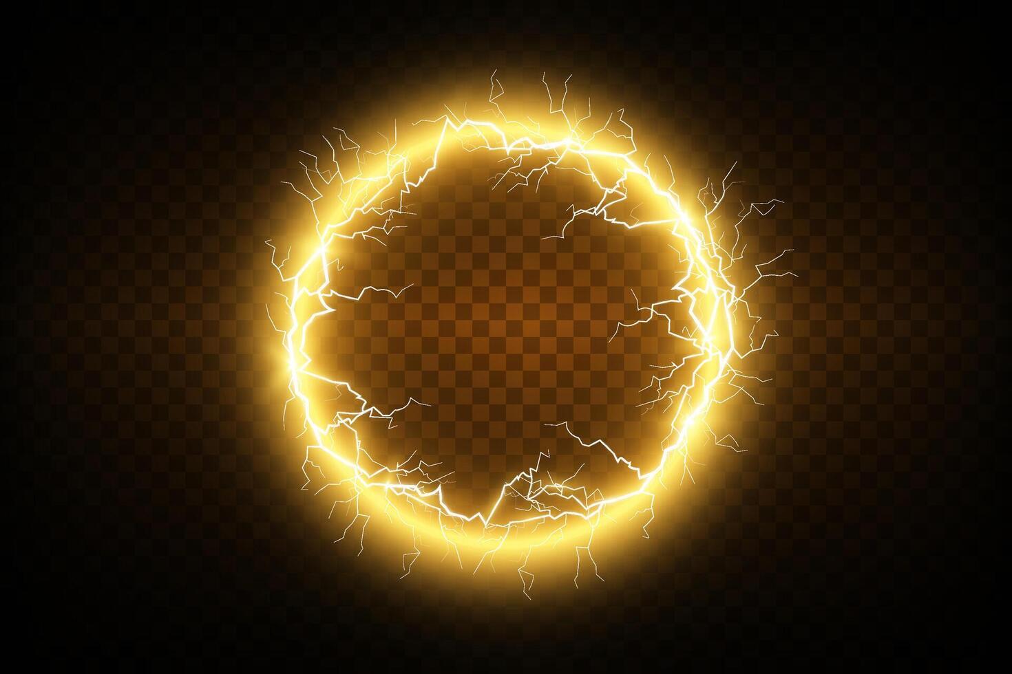 A Glowing Electric Ring adorned with Stunning Lightning Effects that create an eyecatching visual display vector