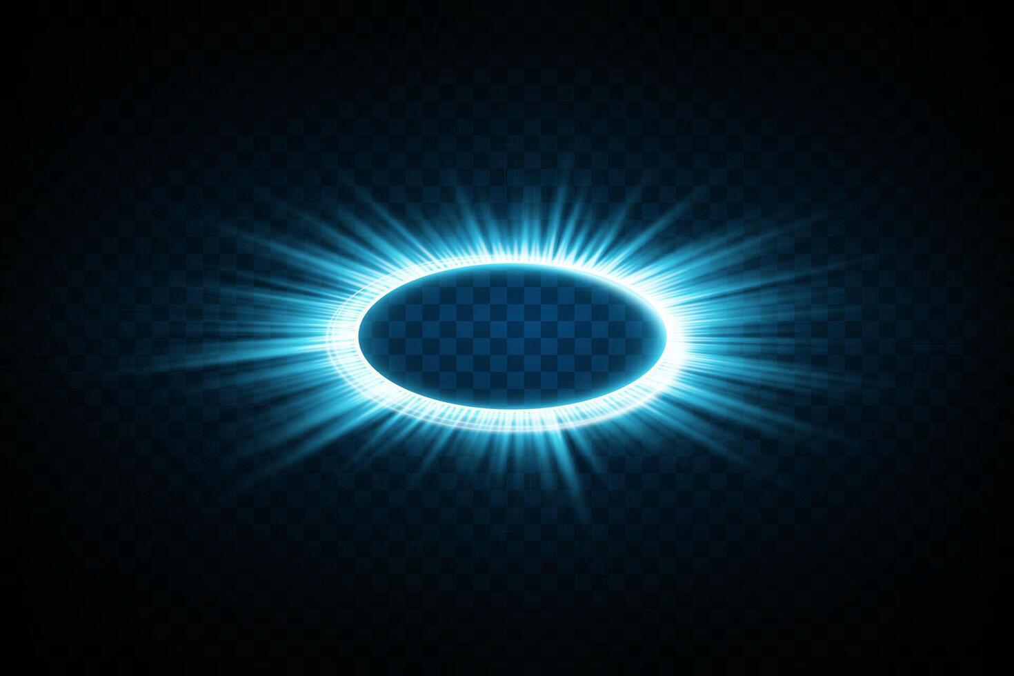 A Glowing Blue Oval radiates a Radiant Light against a Dark Background, Creating a Striking Visual Impact vector