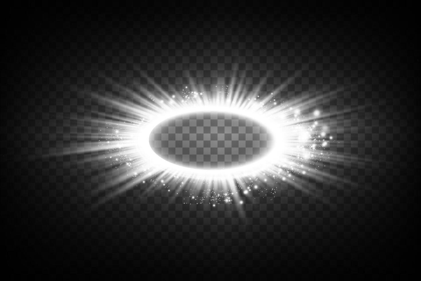 A glowing blue oval, illuminated and surrounded by radiant light effects, creates a stunning experience vector