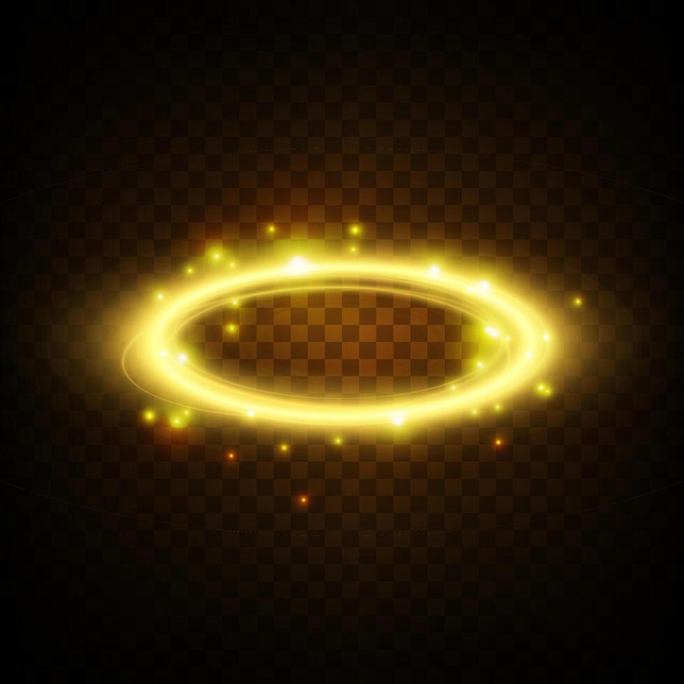 A Glowing Golden Energy Ring featuring a Sparkling Effect that captivates the imagination and inspires awe vector