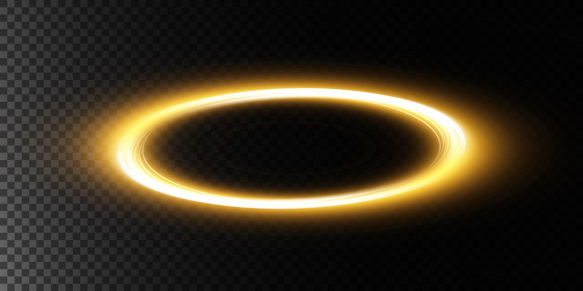 A Captivating Glowing Golden Halo Effect that is Set Against a Dark Background for a Striking Visual Impact vector