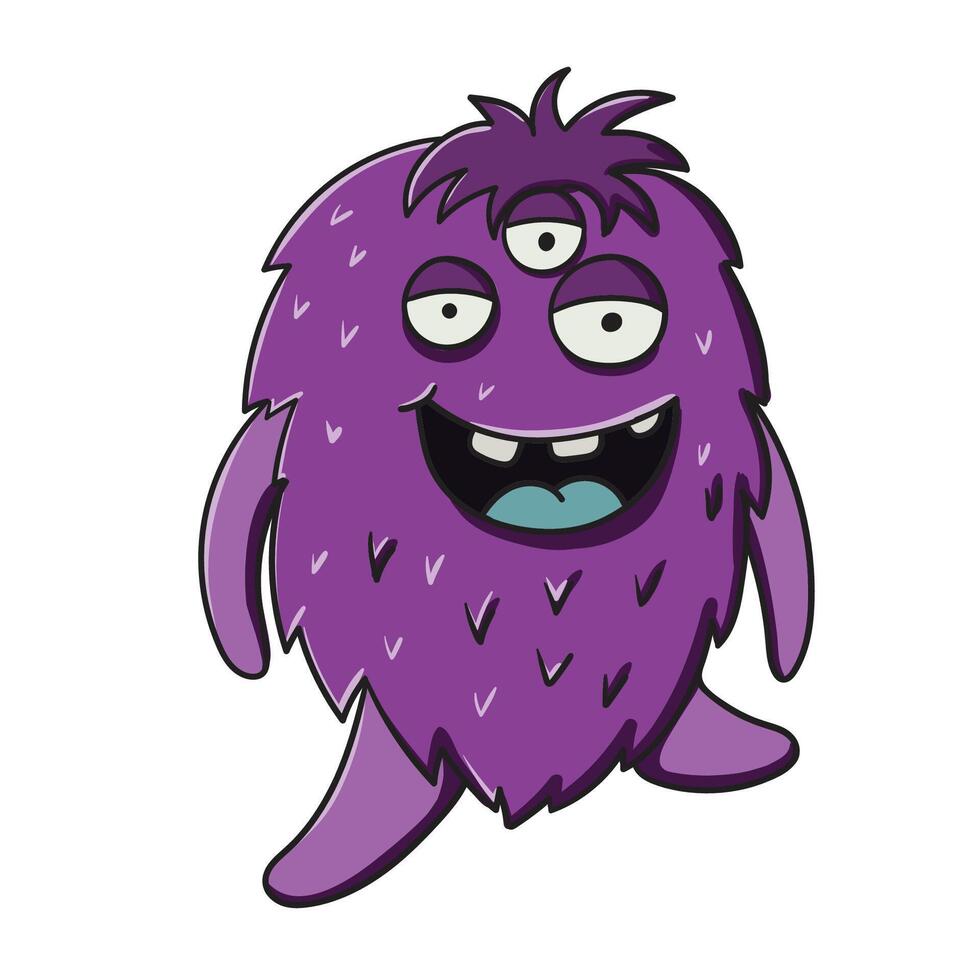 Funny cartoon monster character. Halloween design. vector