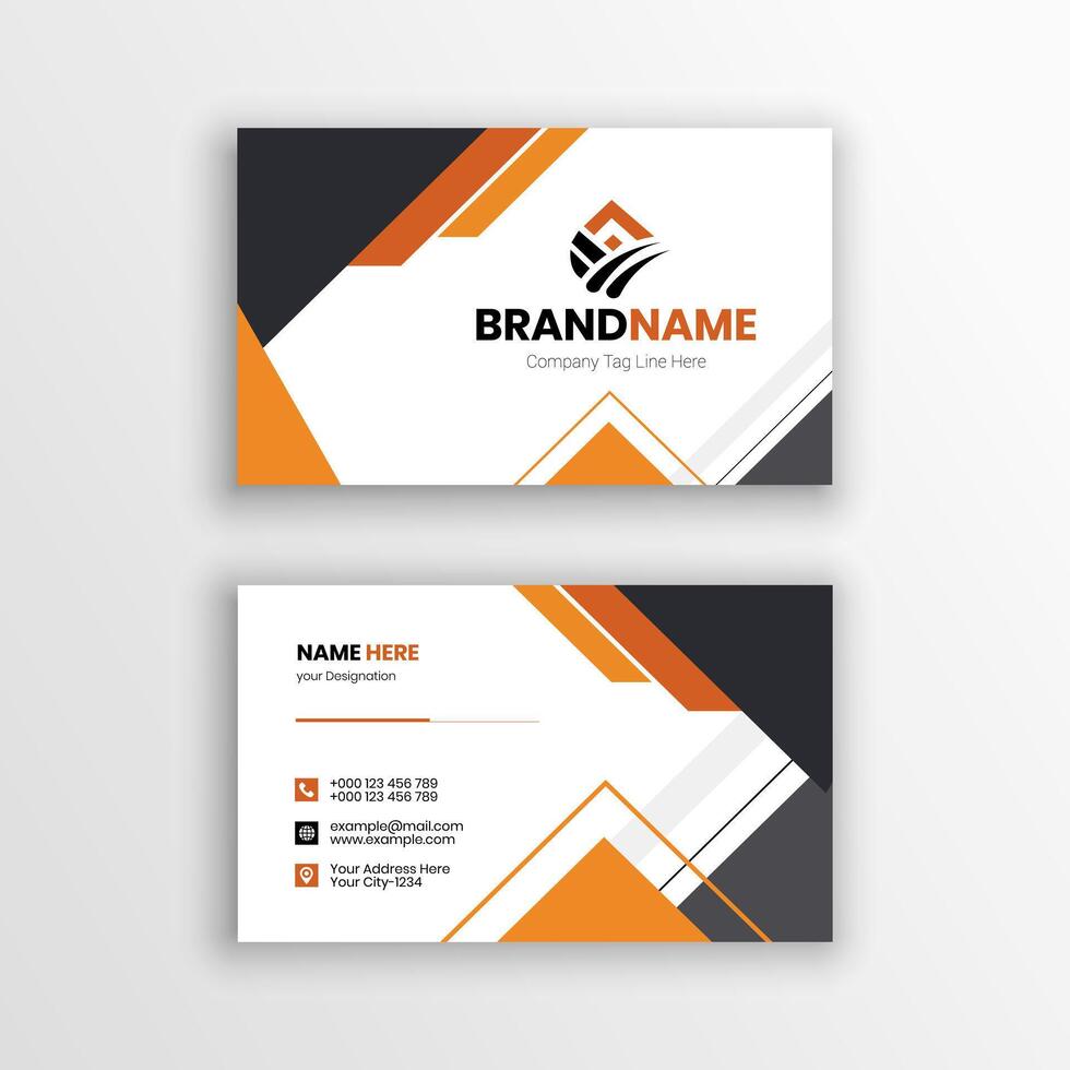 Orange business card design Template Layout vector