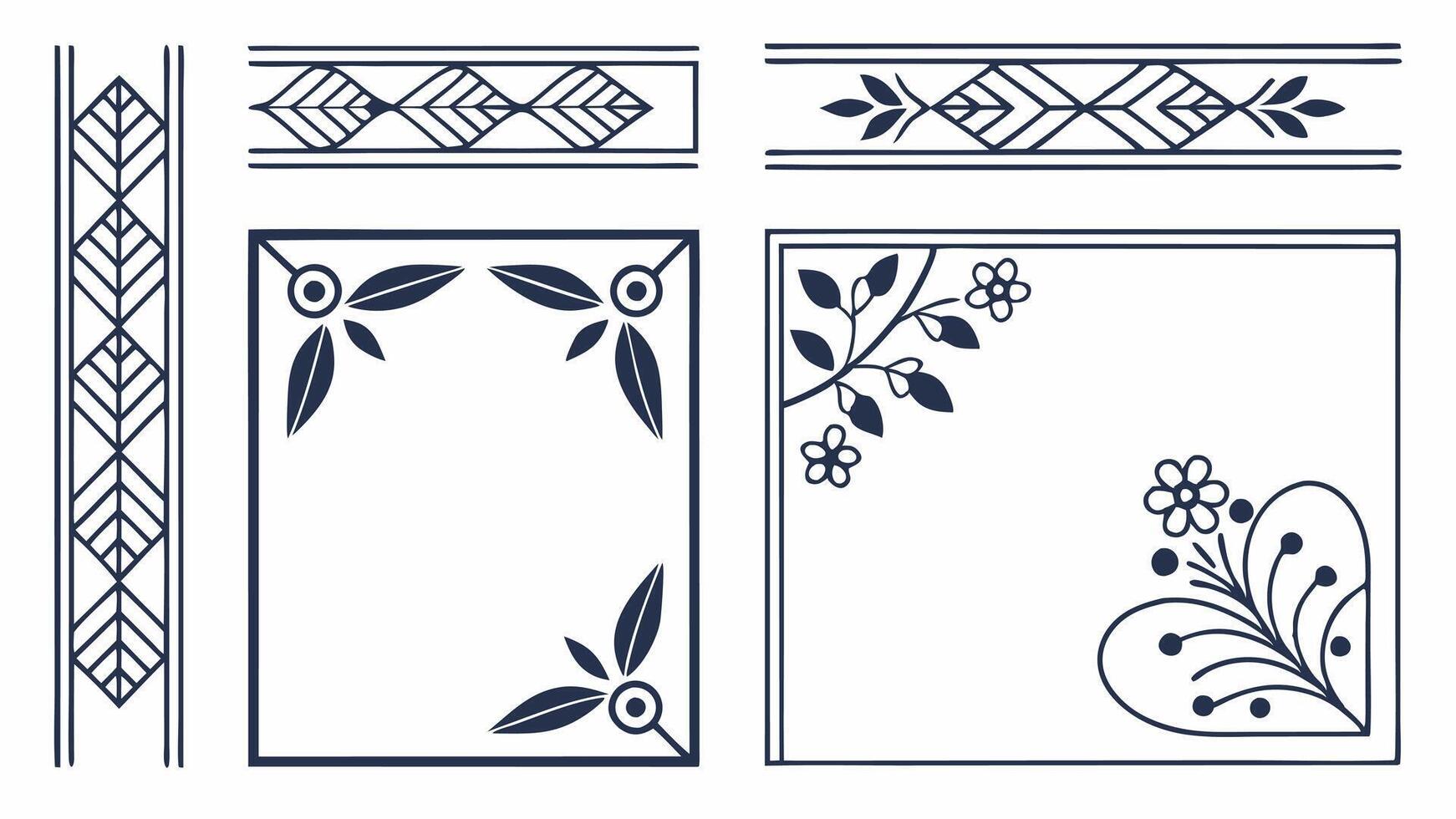 Unique Frame Pattern Bundle vector