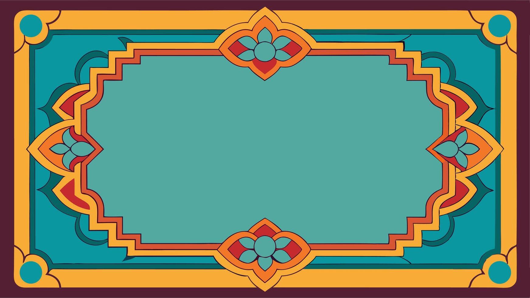An ornate frame with a colorful border vector