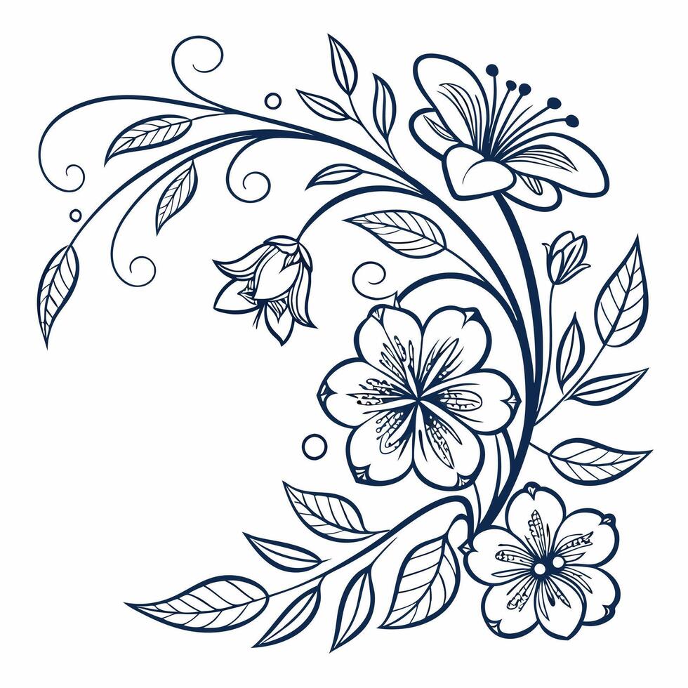 A romantic background of flowers in full bloom. vector