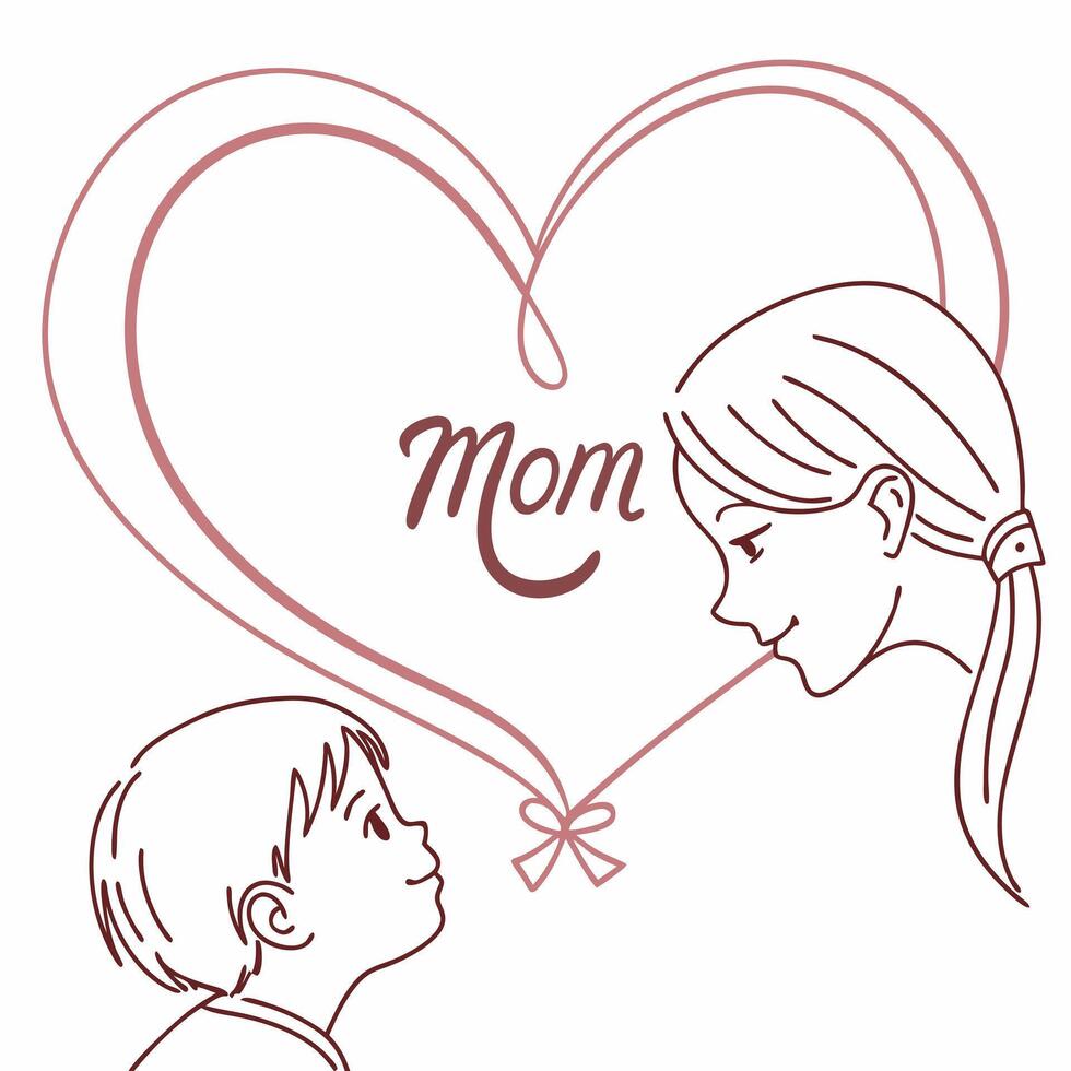 A Picture of Mom Heart design. vector