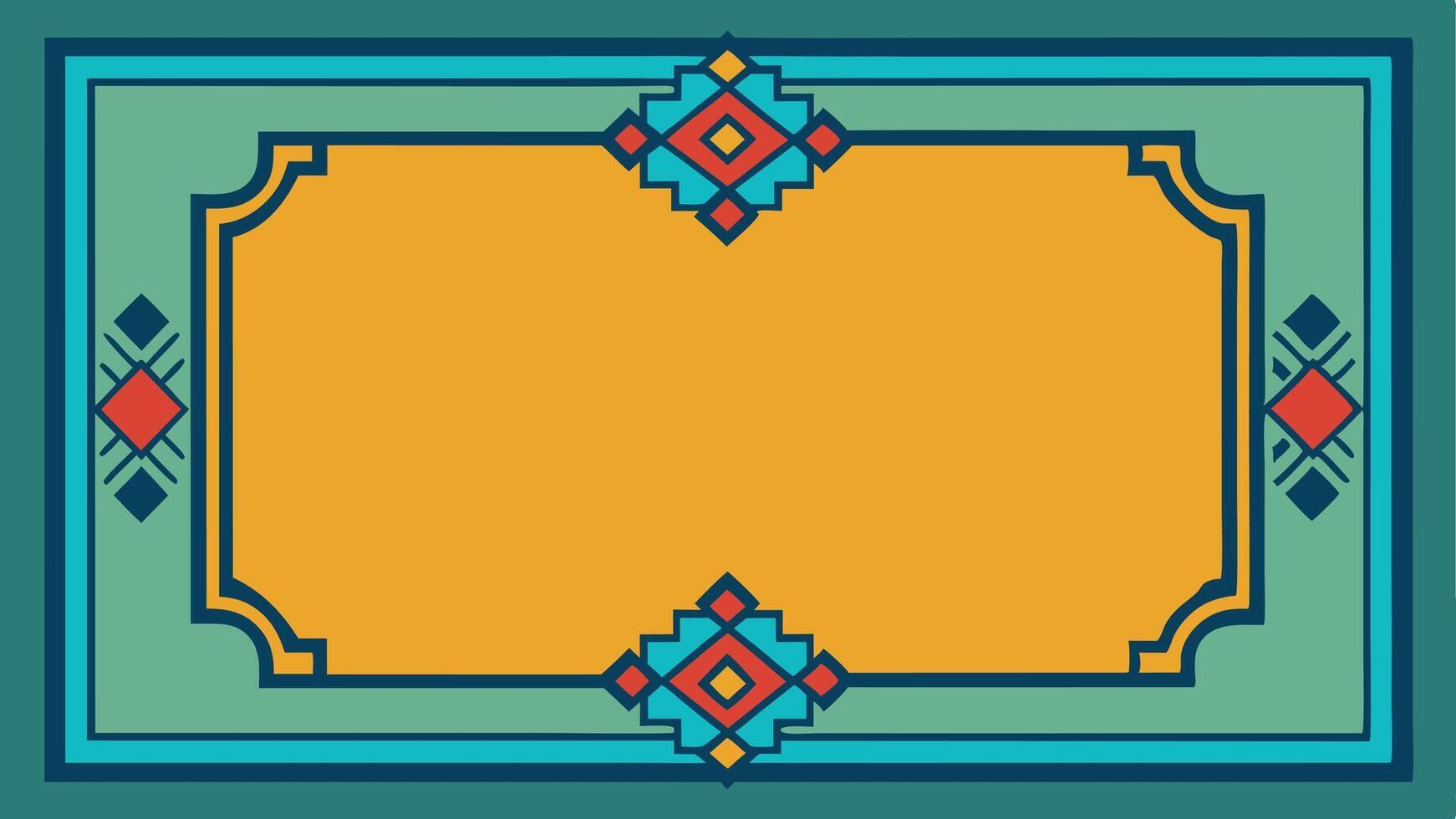 An ornate frame with a border in the style of a native american design vector