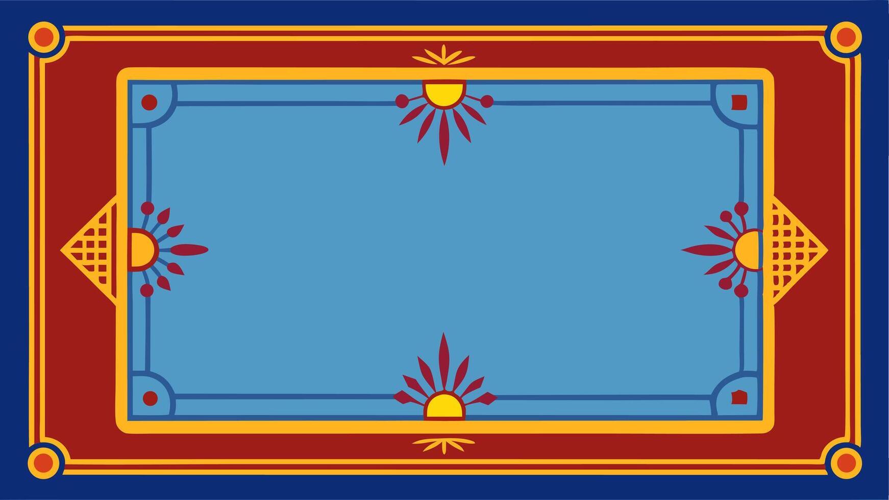 Design of A blue and red border with a gold frame vector