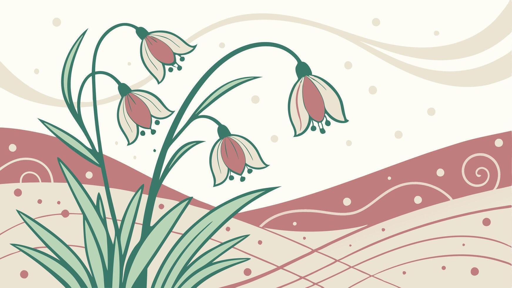 a flower with pink and white flowers on a pink background vector
