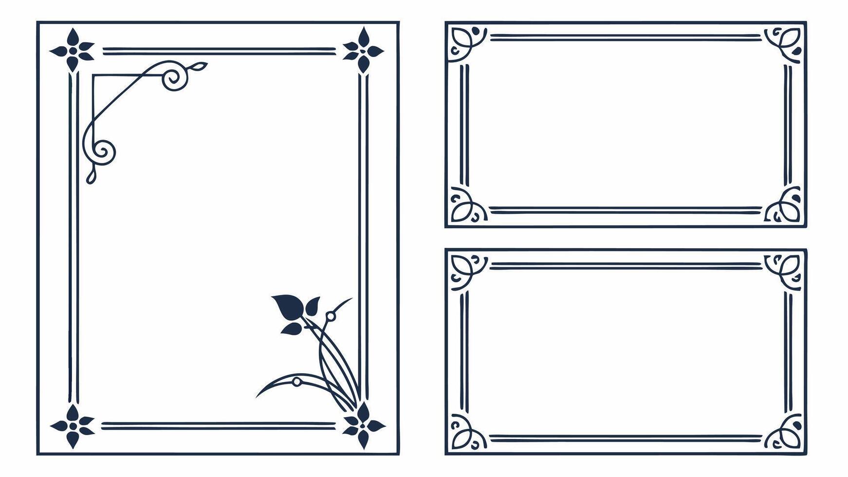 Floral Border Frame Set vector
