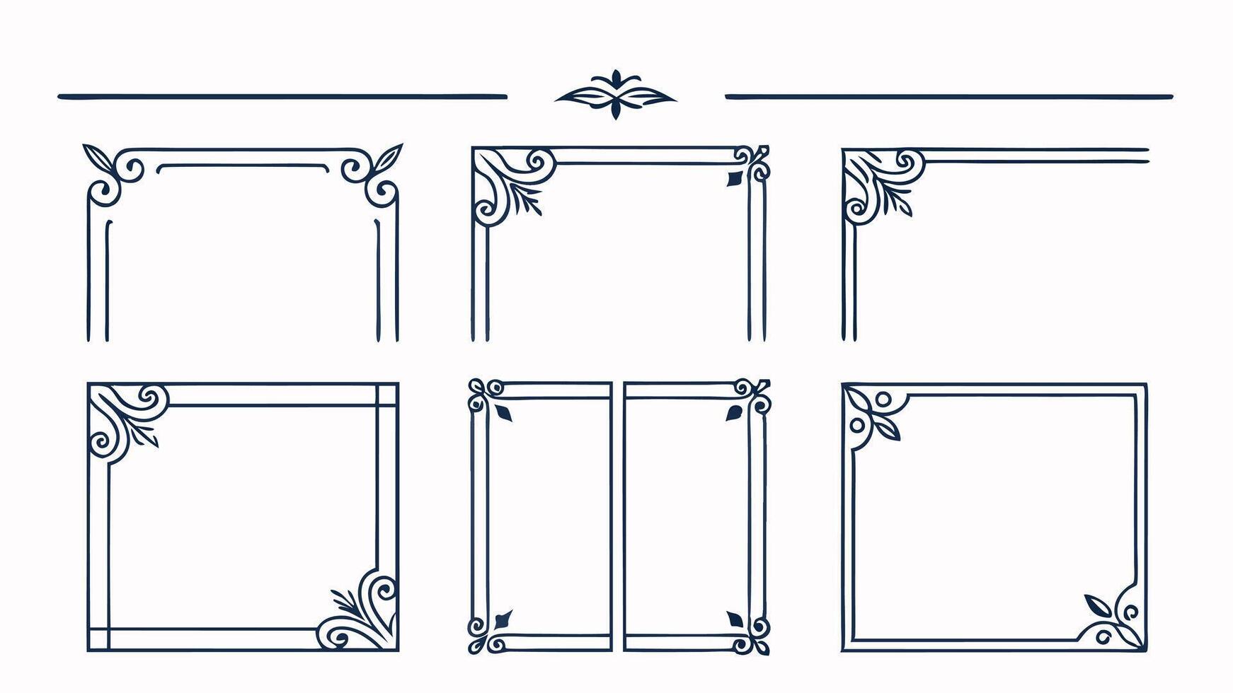 Set of decorative frames or page border vector
